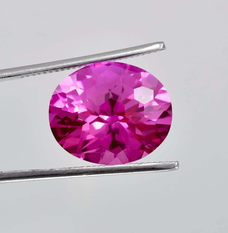 Saphir rose naturel ovale gemme taillée 16x14mm pour création pendentif - 3