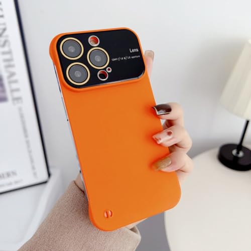 Coque iPhone 13 Pro mince protection objectif fenêtre rigide mate orange LVTFCO