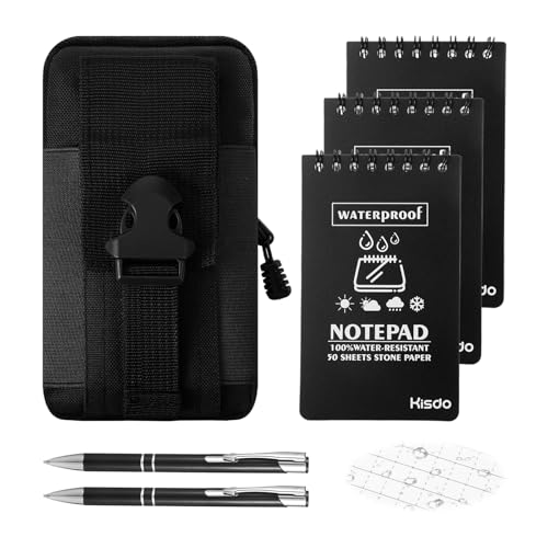 3 PCS Waterproof Notebook,Pocket Notepad with 2 Ballpoint Pens an...