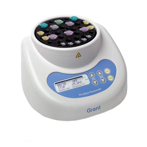 Grant Instruments BTD USA Digital Dry Block Heater for Microtubes, Ambient +5 to 100 Degrees Celsius, 49 Wells, 120 V