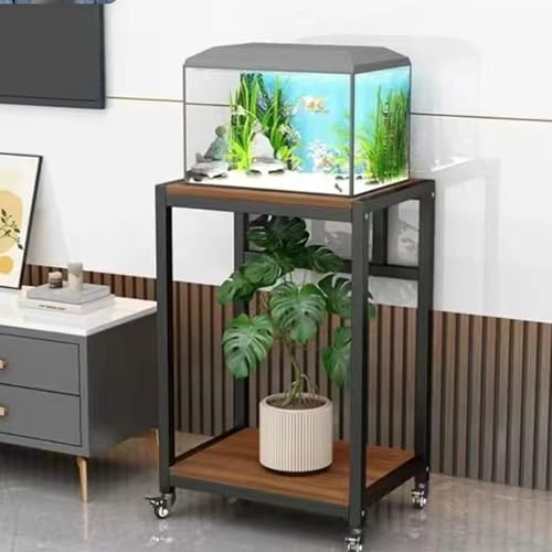 Support d'aquarium à roulettes 80x30 cm avec base pivotante à 360°