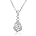 Teardrop Cubic Zirconia Necklace Pendant - A Pretty Necklace That Sparkles Like a Diamond For Women and Girls