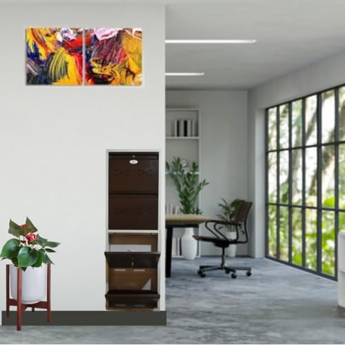 Image of I Metal Shoe Rack I Double Lock I Slim and Wall Mounted I 4 Shelves (Brown Colour) I Coad LC 2S-04 BR I Height 58 Inches, Width 20 Inches, Depth 5.5 InchesI 3 Years Warranty.