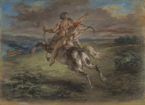 Impresiones de Delacroix L'educazione di Achille póster artístico lienzo 60x90cm