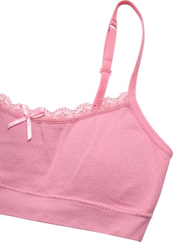 Laura Ashley Girls Training Bras - 3/6 Pack Soft Stretch Cami Bralette, Breathable Bras for Teens with Removable Pads (30-36)4