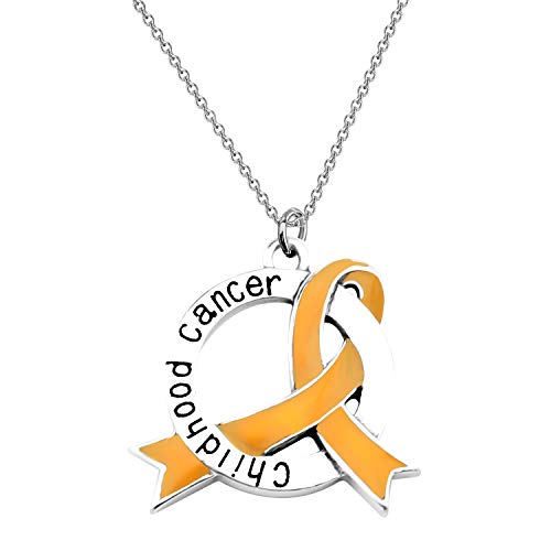 CENWA Childhood Cancer Awareness Ribbon Clip-on Charm/Necklace Childhood Cancer Support Jewelry