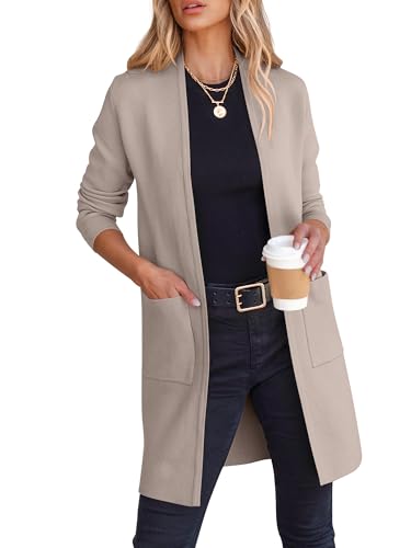 Image of ANRABESS Cardigan Sweater for Women Casual 2026 Fall Fashion Coat Long Sleeve Open Front Knit Coatigan Outwear