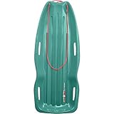 Retrospec Retrorider Plastic Snow Sled for Kids and Adults - Toboggan Style with Pull Rope, Cold-Resistant Construction & Hard Bottom for Fast Downhill Rides