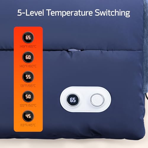 HAPAW Hand Warmers Rechargeable with 10000mAh Power Bank, Portable Graphene Heated Electric Hand Warmer Pouch, 5 Level Adjustable Temperature for Women, Men, Kids, Hunting, Camping & Xmas Gifts - Thumbnail 3
