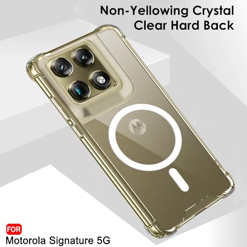 Image of TheGiftKart Shockproof Ultra-Hybrid Back Cover Case for Motorola Moto Signature 5G Compatible with MagSafe | 360 Protection | Crystal Clear Hard Cover Case for Moto Signature 5G (Transparent Bumper)