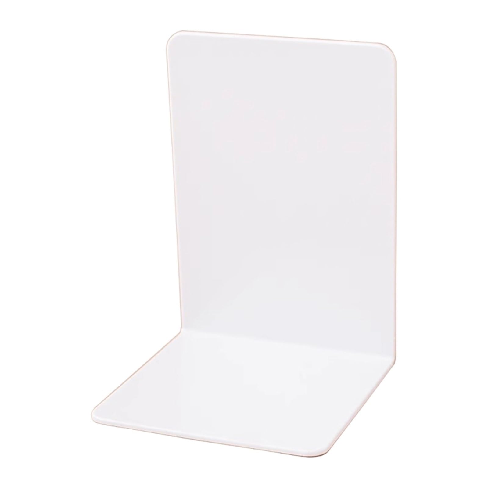 Bookends 1PC Multifunctional Book End Stoppers Desk Bookshelf Practical Holders Shelf Decorative Bookends Support Rack(White-1pc)