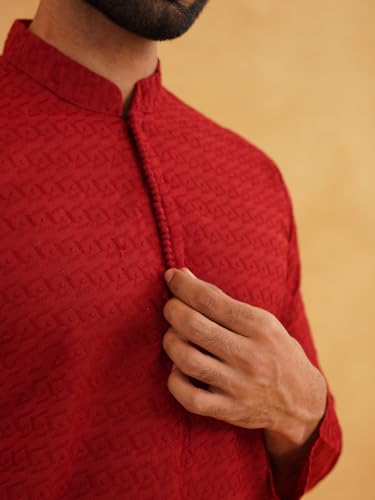Image of Sojanya (Since 1958 Motifs Embroidered Thread Work Pure Cotton Straight Only Kurta