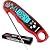 KULUNER TP-01 Waterproof Digital Instant Read Meat LCD Thermometer with 4.6” Folding Probe Backlight & Calibration Function for Cooking Food Candy, BBQ Grill, Liquids,Beef?Red?