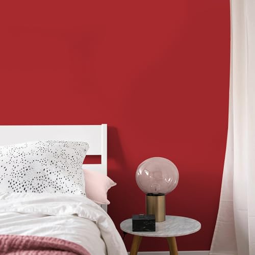 Biyoee Red Peel and Stick Wallpaper A Set of 15.7”x 472” Matte Red Self-Adhesive Removable Contact Paper Solid Color Waterproof Vinyl Roll for Cabinets Furniture Renovation Bedroom Wall Covering by Biyoee - Image 7