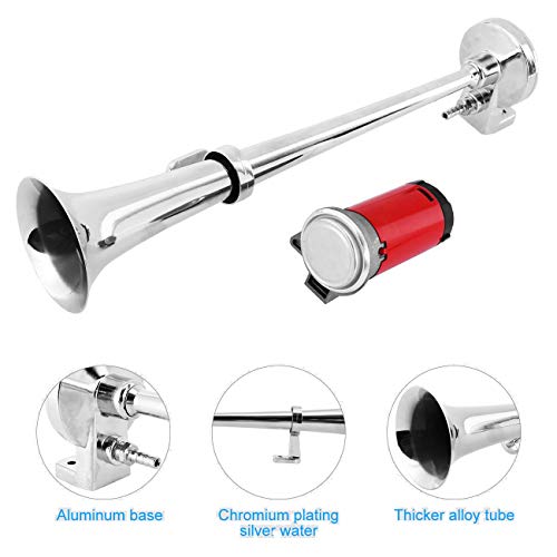 image for Partol 12V Car Air Horn Single Trumpet Air Siren Horns Powerful Loud 1