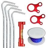 Die kleine Wasserwaage, die stabilen Erdnägel, die Seilspanner / Maurerschnurspanner / Schnurspanner Maurerschnur Richtschnur Set ideal für Hobby und Profi Handwerker oder Meister Maurer