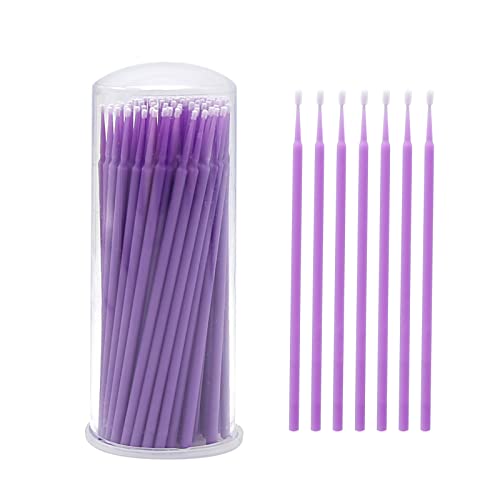 Touch Up Paint Brushes for Automotive Paint Chip Repair Disposable Micro Applicators (S:1.5mm, Purple)-100 Pieces