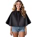 Noverlife Black Makeup Cape, Chemical & Water Proof Beauty Salon Shorty Smock for Clients, Lightweight Comb-out Beard Apron Shortie Makeup Bib Styling Shampoo Cape for Makeup Artist Beautician