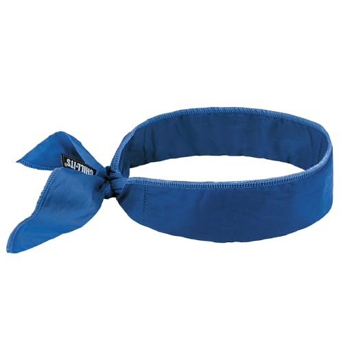 Image of Ergodyne - 12399 Chill-Its 6702 Cooling Bandana, Evaporative Polymer Embedded Material for Cooling Relief Solid Blue, One Size