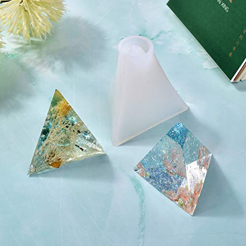 Epoxy Silicone Resin Molds Set, 32Pieces Clear Resin Casting Molds Includs Pyramid/Diamond/Cubic/Stone Shape/Sphere/Triangular Pyramid/Conical and Hexagon Ashtray Mold for DIY Craft Home Decor