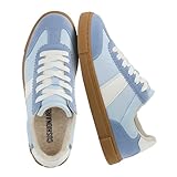 CUSHIONAIRE Balance Womens Sneakers, Casual Tennis Shoes for Women with Memory Foam and Slip Resistant Outsole, BLUE 8