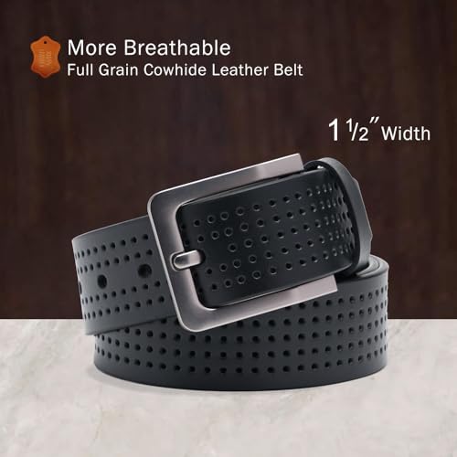 Breathable Punk Rock Y2K Belt Genuine Leather Work Outdoor Casual Jeans Belts 1.5''2