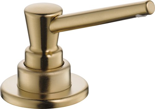 Delta Faucet Pump Soap/ Lotion Dispenser Gold Countertop Soap Dispenser Top Fill Deck Mount Soap Dispenser Champagne Bronze RP1001CZ