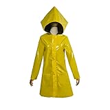 Basfia Game Nightmares Cosplay Little Six Cosplay Costume Yellow Hooded Jacket Coat for Halloween(L), Large