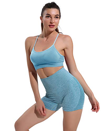 ATHVOTAR bermuda de ginástica sem costura para mulheres – Short atlético de compressão de cintura al