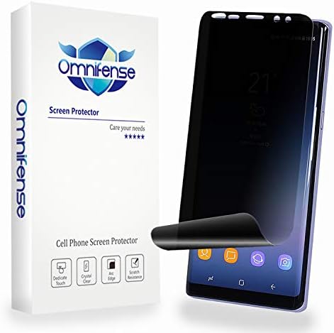 Galaxy Note 8 Screen Protector Privacy 2 Way Anti Spy (2-Pack) Curve Fit Soft Film (NOT Tempered Glass) for Samsung Note 8 and 1-Pack Back Skin Protector