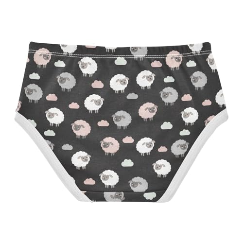 Joisal Cotton Girls Underwear Toddler Cute Cartoon Sheep Black Panties Little Girl Fun Underpants Briefs 2t2