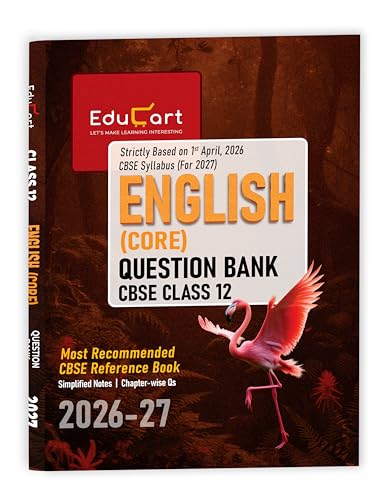 Image of Educart CBSE Class 12 English Core Question Bank 2026-27 | 2027 Syllabus | Chapter-wise PYQs, Extract-Based, Case-Based Qs, Writing Skills & Notes