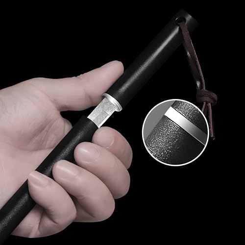 Image of Wizbiz Premium Japanese-Style Utility Knife | Damascus Pattern Blade with Black Sheath | Slim Fixed Blade Kitchen EDC Use | Sleek Handle Design