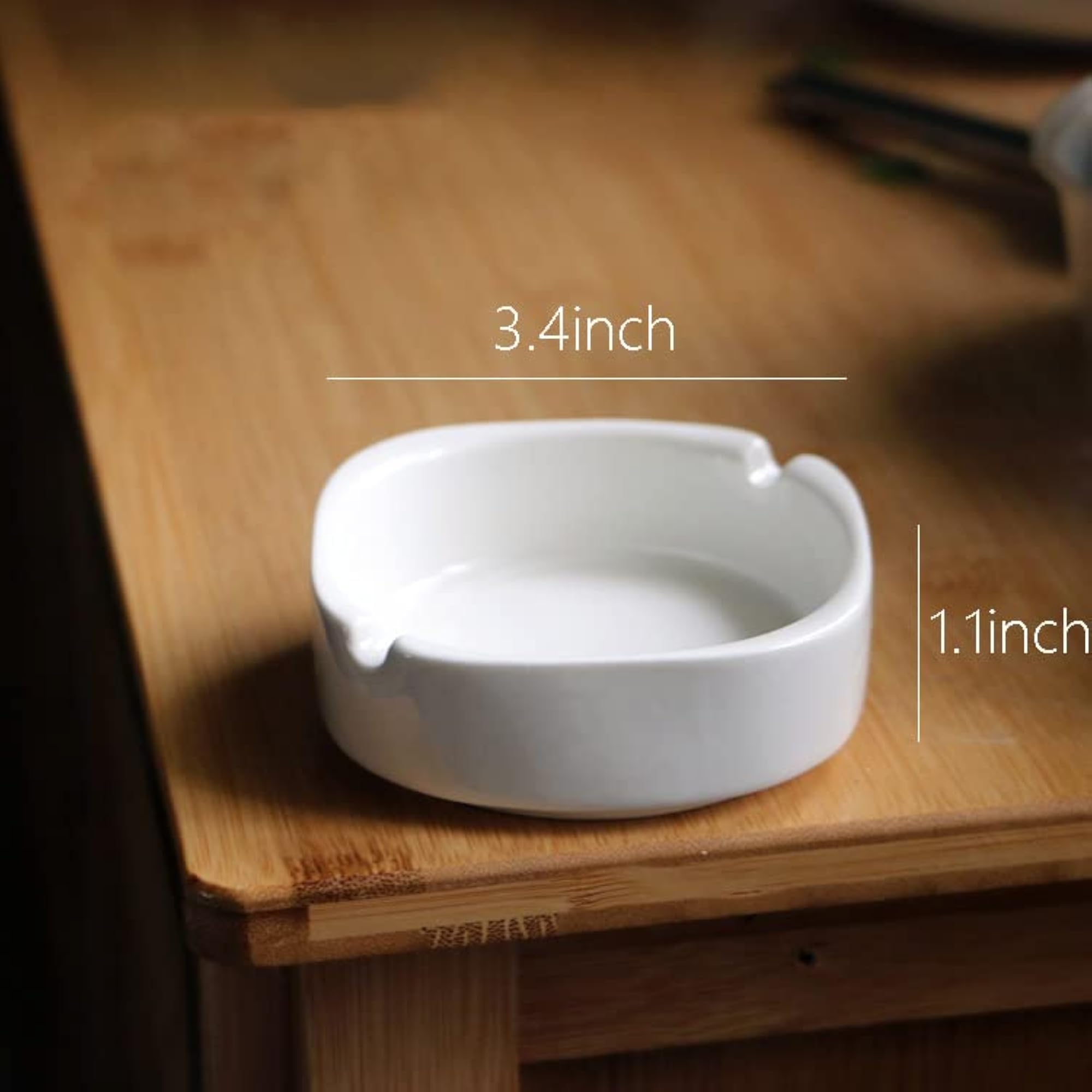 Pure White Ceramic Ashtray for Home and Office Use