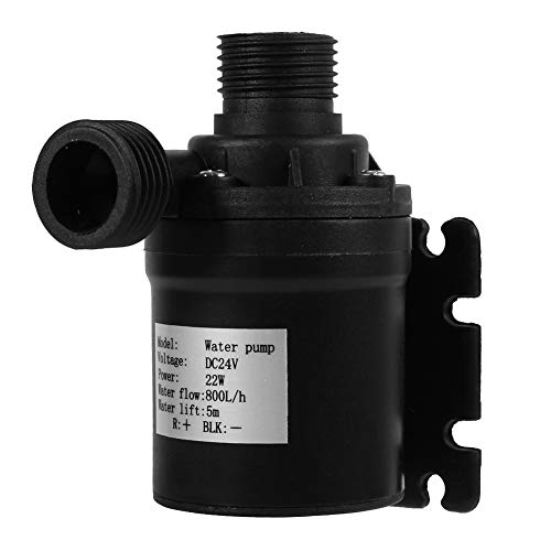 MAGT Water Pump, ABS Plastic DC 24V Hot Water Circulation Pump Low Consumption Solar Energy Brushless Motor Aquarium Submersible 800L/H 5M