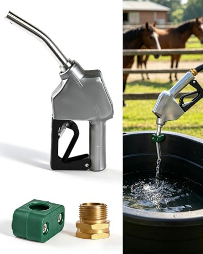 Auto Shut-Off Water Nozzle Kit for Stock Tank Automatic Livestock Waterer Valve Prevents Overflow Fits Horse Cattle Goat Farm Water Troughs with Nozzle Holder