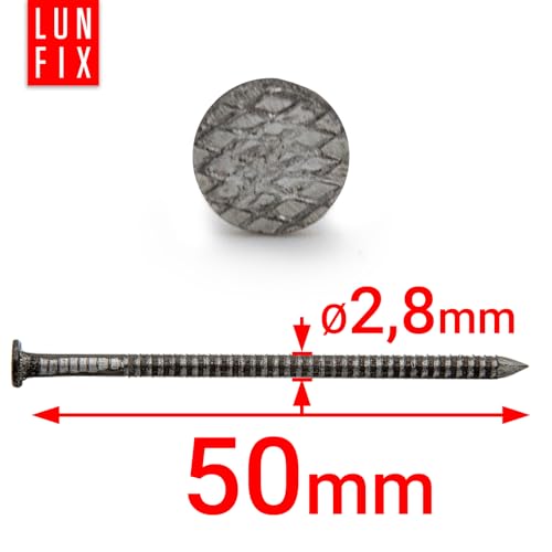 Miniatura 2 de Lun Fix Clavo Ranurado 2,8 X 50 Mm 1 Kg Clavos De Madera Para Construcción Clavos De Construcción Sin Galvanizar 50 Mm De Largo Pasadores De Alambre Clavos Cabeza Plana Para Carpintería