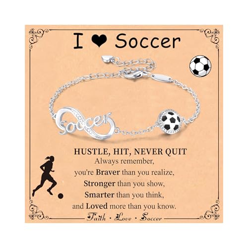 Image of Softball /Volleyball /Soccer /Basketball Bracelet for Girls Teen Women,14K Gold Plated Infinity Charm Link Bracelet Sports Accessories Jewelry Gifts for Lovers Players Team Coach