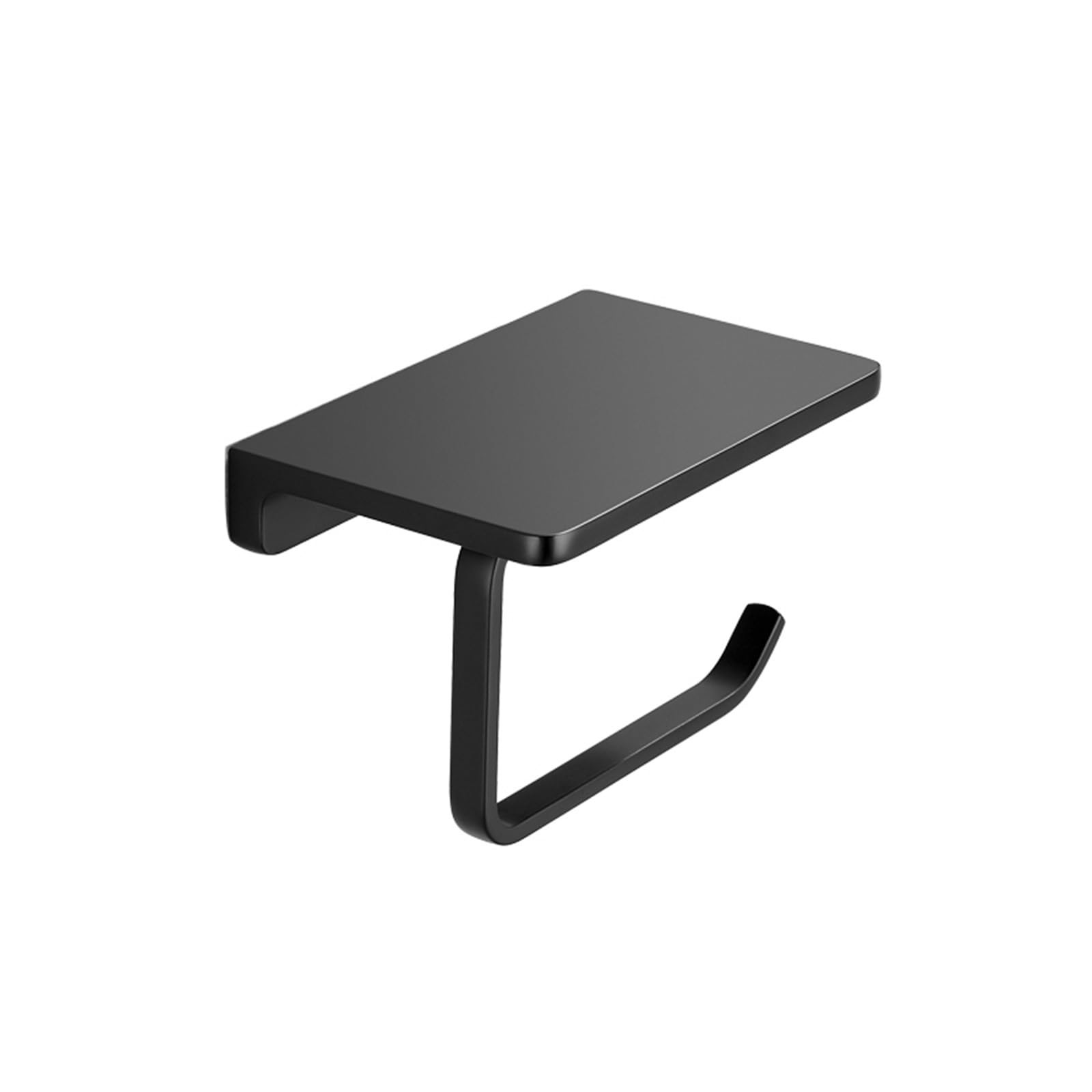 Stały uchwyt na papier toaletowy, Black Stainless Steel Bathroom Wall Mount Toilet Paper Holder With Phone And Shelf