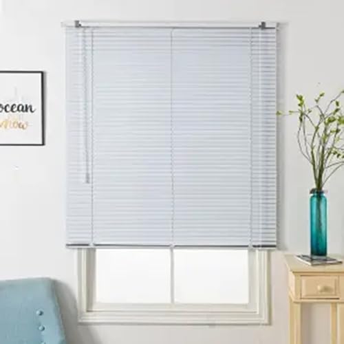 Venetian Blinds Aluminium White Windows Treatment Metal 25mm Slat Shutters Horizontal Shades for Home,Office,Bathroom,Bedroom,Kitchen (W120cm×H150cm)