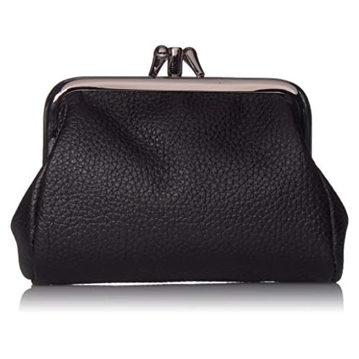 Buxton womens Hudson Pik-me-up Triple Frame coin purses, Black, One Size US