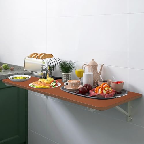 Table pliante murale cuisine salon meuble pliable teck 60x30