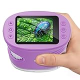 Temodu Kids Microscope 2.0" Screen 1000X Digital Microscope for Kids, Mini Pocket Handheld Microscopes for Children Birthday Festival Gift, Science Education Fun Toys for Boys Girls Ages 4-12 (Purple)