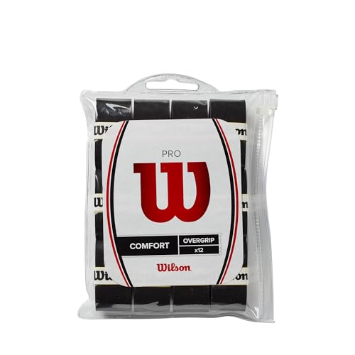WILSON Pro Tennis Overgrip - 12 Pack, Black