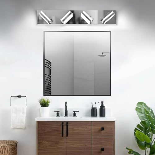 IZORRO LED Modern Bathroom Lights Fixtures(4-Light,Dimmable,360°Rotate),Chrome Acrylic Wall Lighting,Vanity Lights for Bathroom Over Mirror - 6000k 24In （No Assembly Required） by IZORRO - Used condition - Image 8