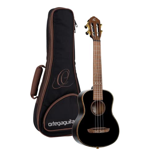 Ortega Guitars Ukulélé Ténor noir – Série Onyx – housse Deluxe incluse – épicéa/acajou (RUOX-TE) - Les Beatles, Paul McCartney, John Lennon, RIngo Starr, George Harrison Ortega Guitars Ukulélé Ténor noir - Série Onyx - housse Deluxe incluse - épicéa/acajou (RUOX-TE)
