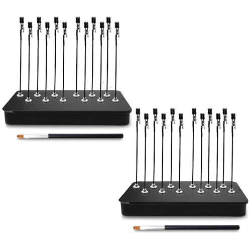 Keboyoe 24 pezzi Terza mano per saldatura con base magnetica supporto flessibile per saldatura clip a coccodrillo magnetiche da 15 cm con 2 spazzole e 2 basi per scatola di ferro per supporto per sald