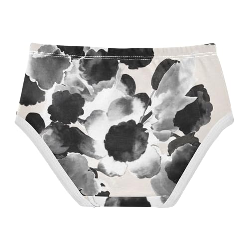 Toddlers Underwear Floral 2t Cotton Panties Little Girl Print Briefs Underpants Abstract Floral White Black2