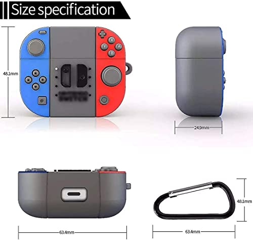 Image of FOLX FAC70 AirPods 1&2 GEN Soft Silicone Protective Case 3D Design Shockproof Case Cover with Anti-Lost Metal Keyring Compatible for Apple AirPods 1&2 Generation (NIN TENDO), Multicolor