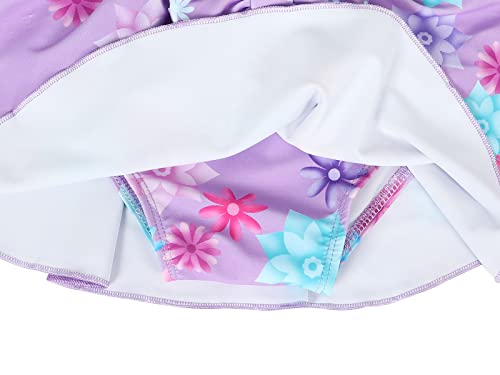 COTRIO Princess Bathing Suit for Girls Swimsuit Floral Ruffle 2 Piece Bikini Set Swimming Suits Off Shoulder Beach Swimwear4